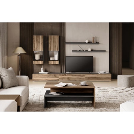 Stolik kawowy BAROS 100x60 orzech/czarny