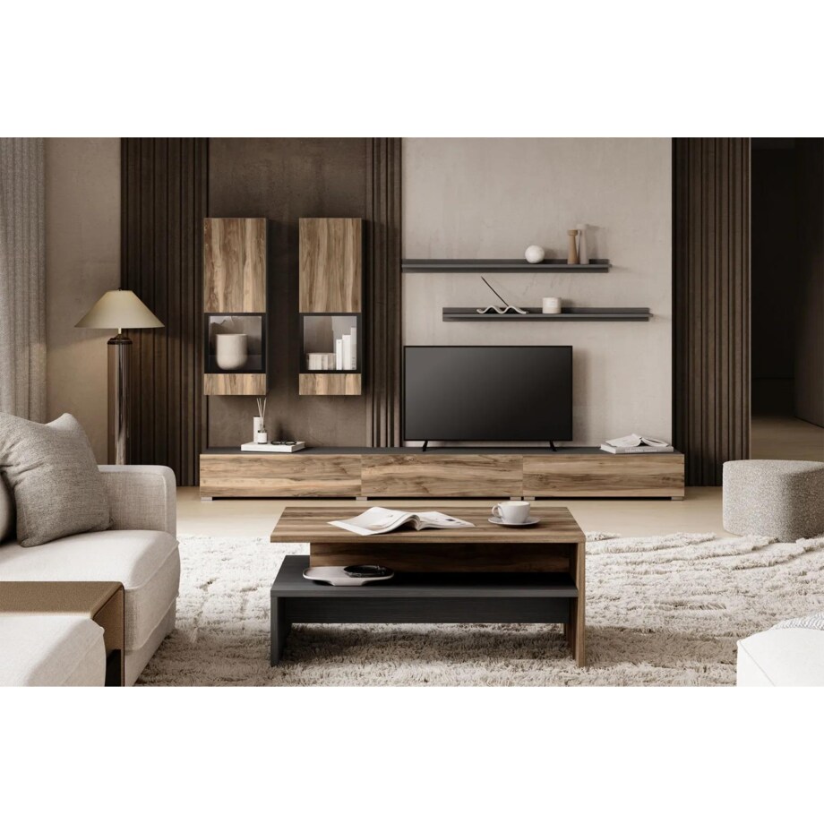 Stolik kawowy BAROS 100x60 orzech/czarny