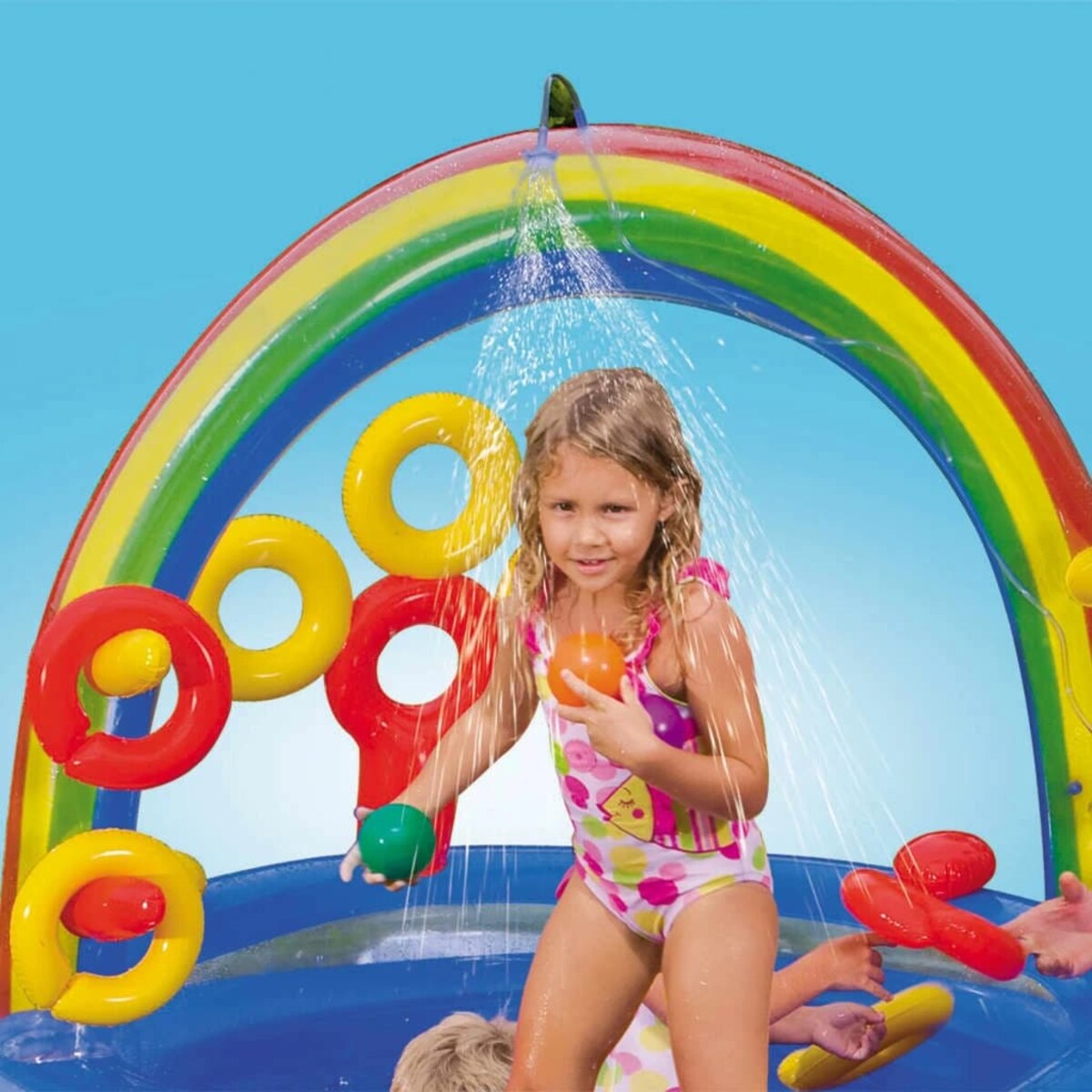 Intex Dmuchany basen Rainbow Ring Play Center, 297x193x135 cm, 57453NP