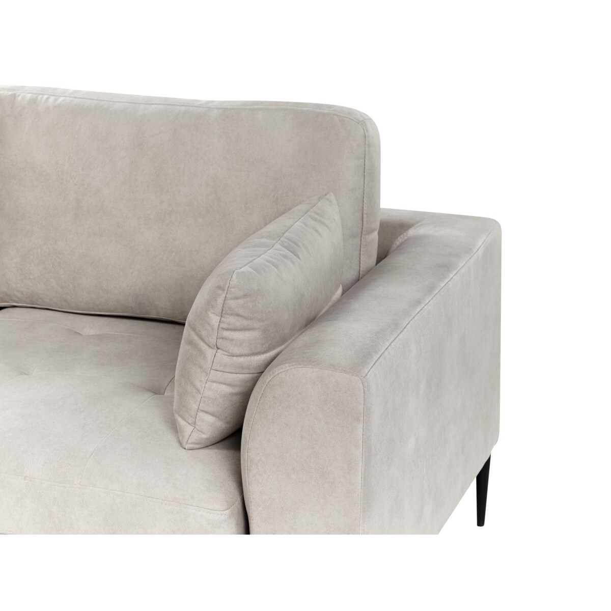 Narożnik welurowy prawostronny jasnoszary FLAM