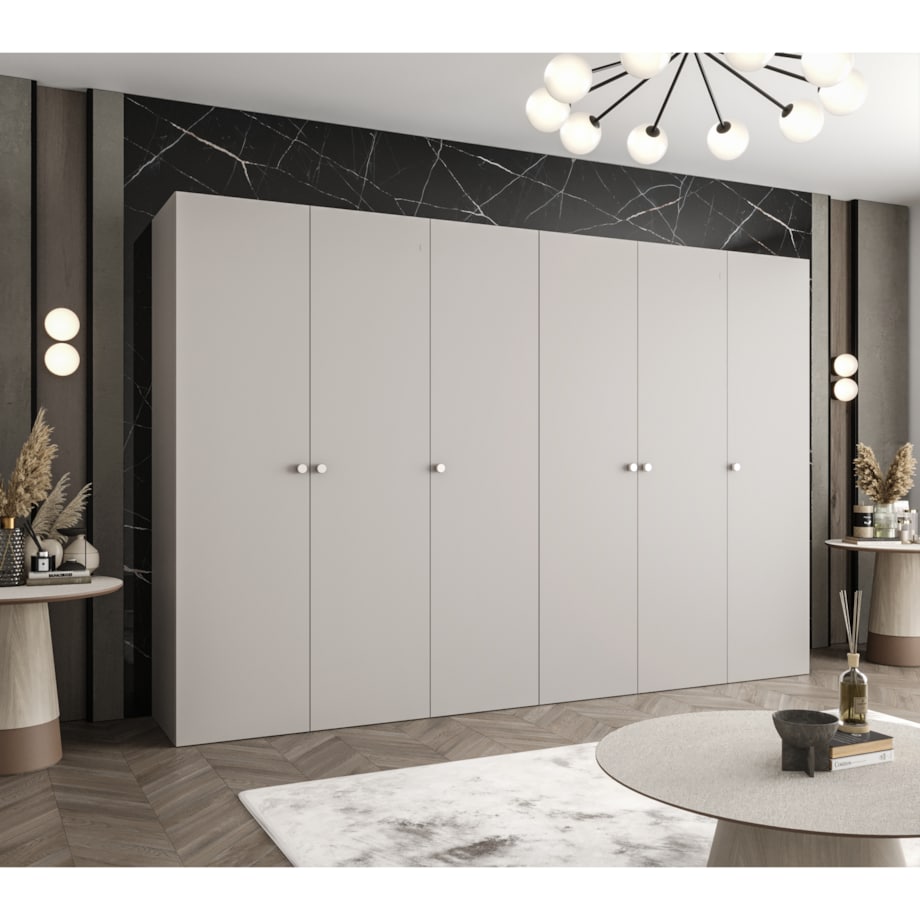 Szafa uchylna otwierana PARMA 1 300 wys. 202 cm Kaszmir + u. Srebrny