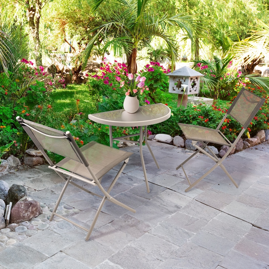 Stół balkonowy stalowy STOLIK ogrodowy na taras szkło hartowane do ogrodu