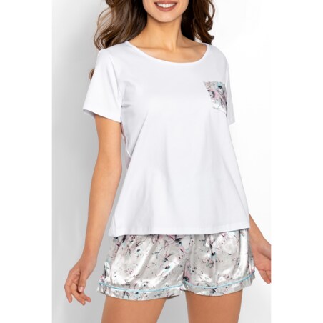 Piżama Happiness White-Grey, S