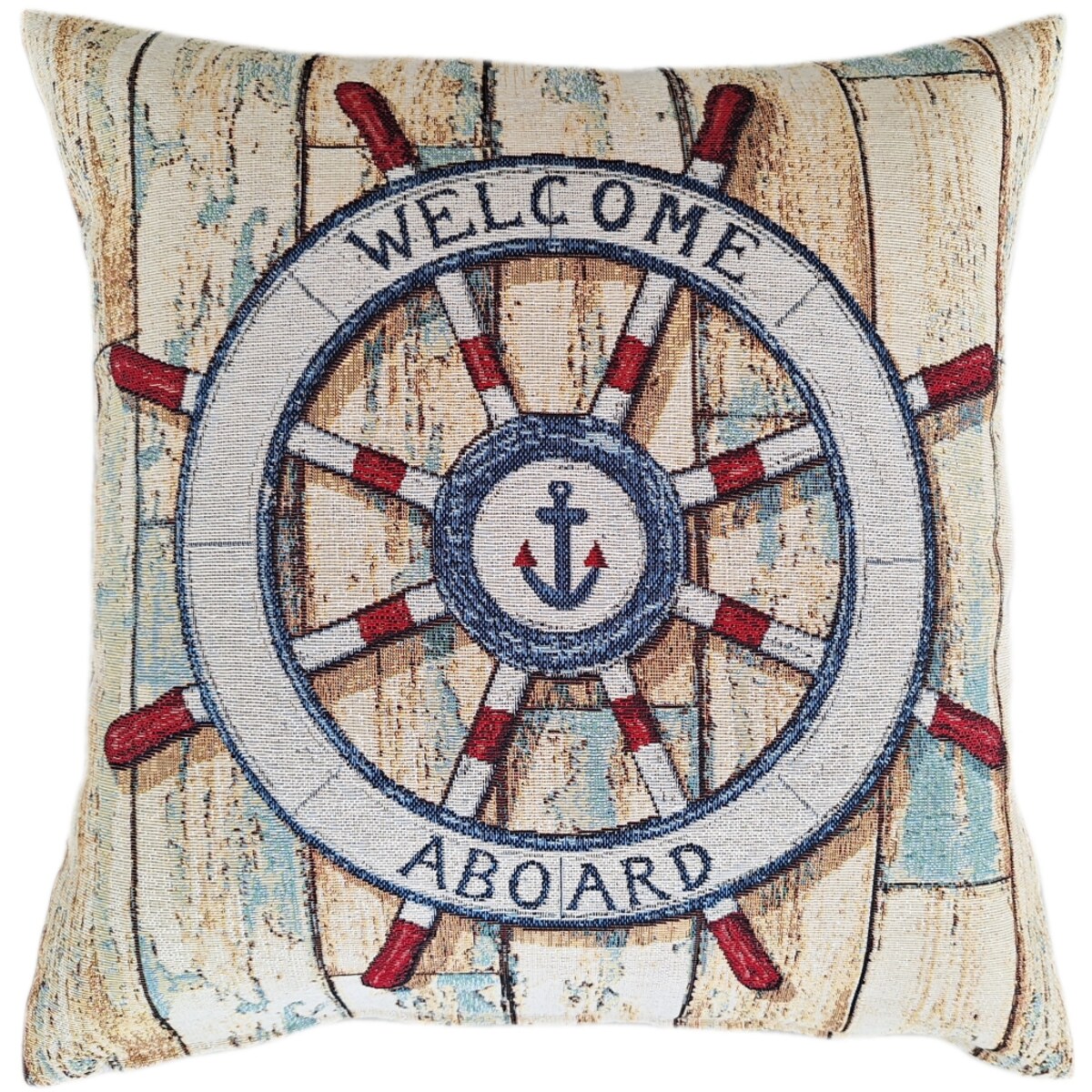 Poszewka Na Poduszkę Jasiek 45X45 Cm Żakardowa Dekoracyjna Ozobna Aboard