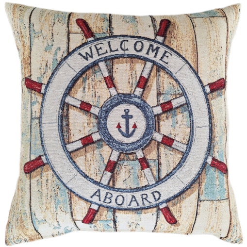 Poszewka Na Poduszkę Jasiek 45X45 Cm Żakardowa Dekoracyjna Ozobna Aboard