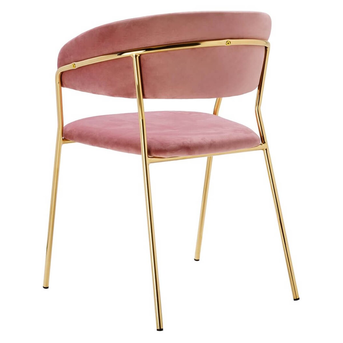 Krzesło do sypialni Margo KH121100121.14 welur różowe złote, King Home