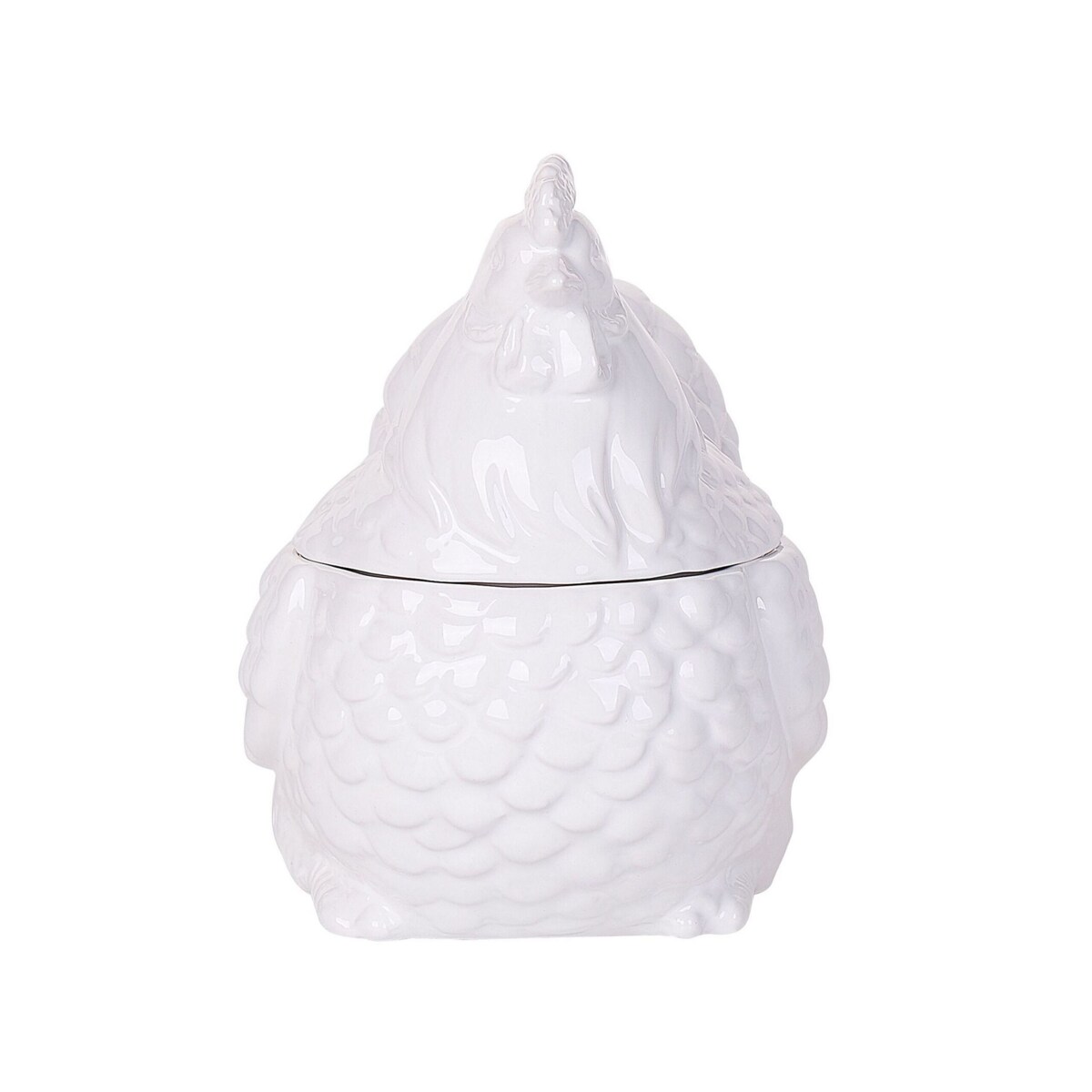 Pojemnik ceramiczny kura biały BINIC