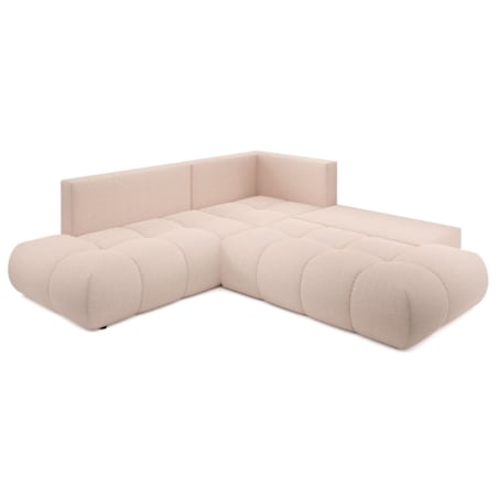 Narożnik pikowany, rozkładany z funkcją spania SOHI, Curio 60 - jasny róż