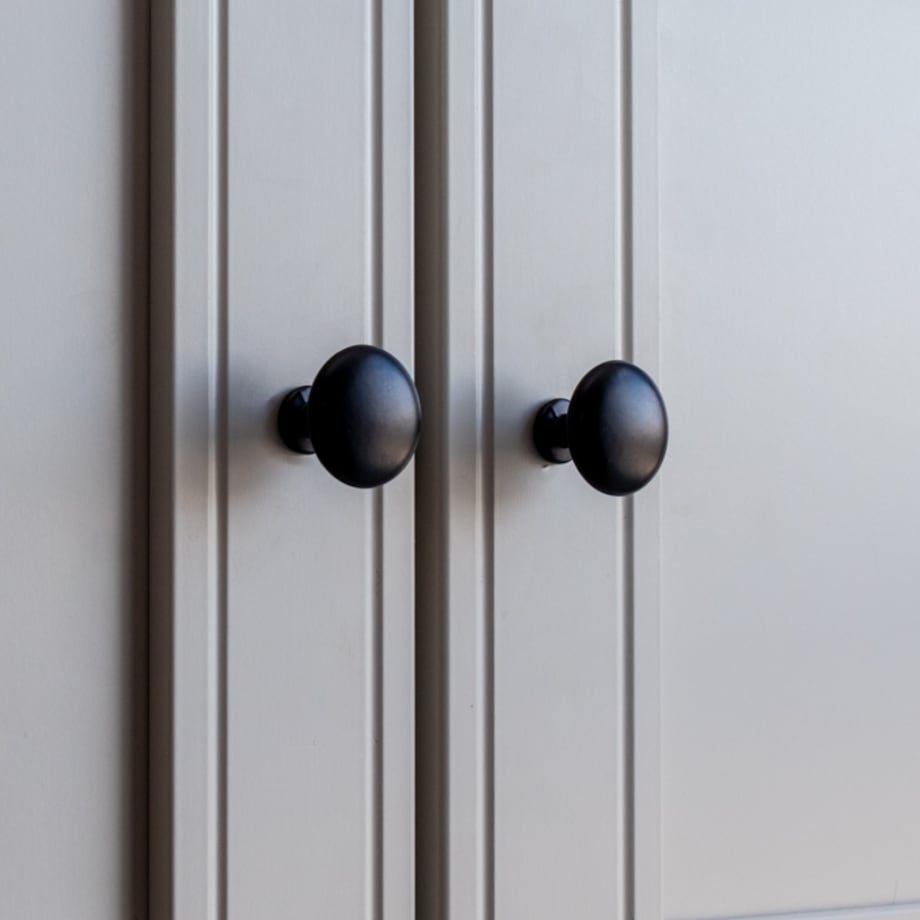 10x Gałka do mebli czarna uchwyt meblowy klasyczny zestaw 28 mm