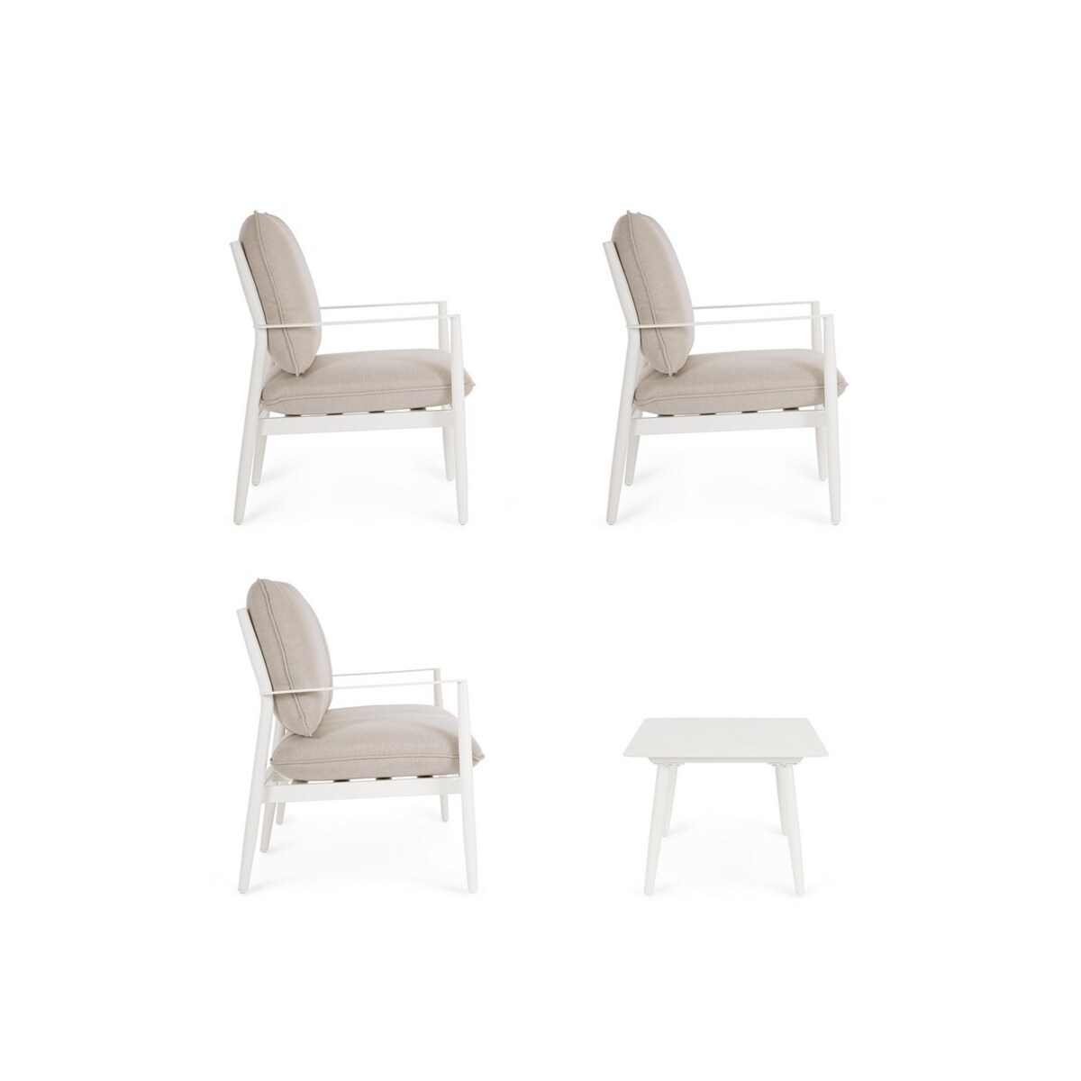 BIZZOTTO zestaw wypocznykowy ogrodowy NEBULA biały / beżowy