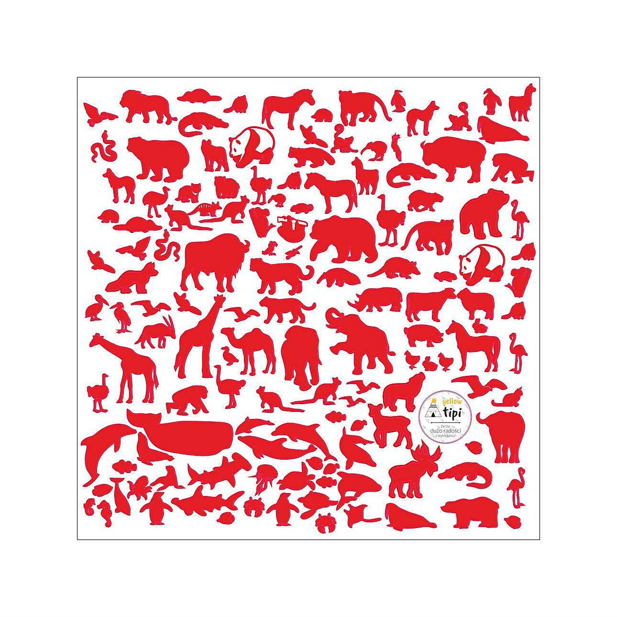 Naklejki World Animals Red, 60x60cm