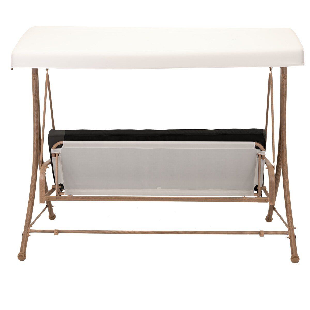 Huśtawka OGRODOWA 3 osobowa bujana z DASZKIEM duża METALOWA wolnostojąca