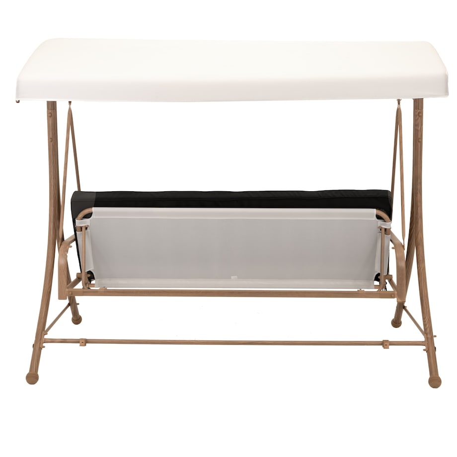 Huśtawka OGRODOWA 3 osobowa bujana z DASZKIEM duża METALOWA wolnostojąca