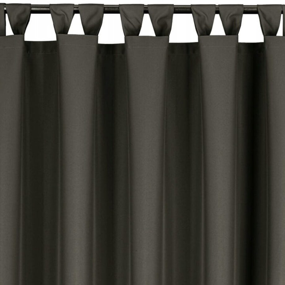 Zasłona Ogrodowa Tarasowa Wodoodporna 155 x 220 cm Grafitowa na Szelkach Rzep