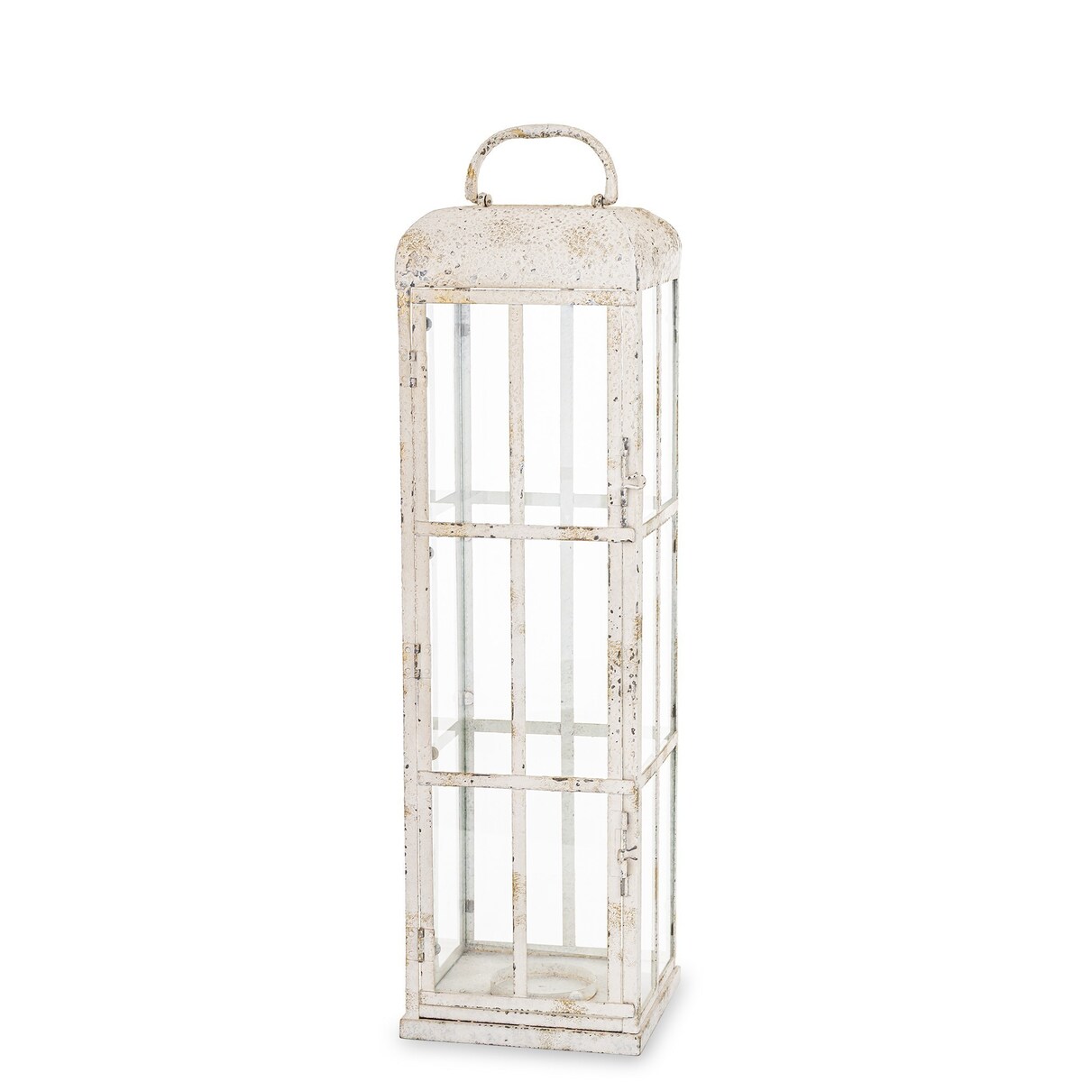 Lampion metalowy ze szkłem 66x18x18 cm MAGRO-2 niski