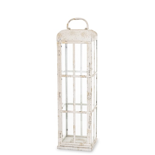 Lampion metalowy ze szkłem 66x18x18 cm MAGRO-2 niski