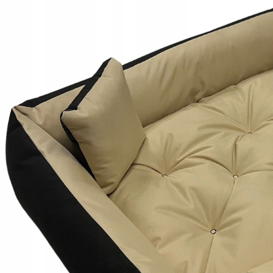 Legowisko Dla Psa Kanapa Posłanie 100X75 Cm Wodoodporne Poduszki Pikowane Beżowe