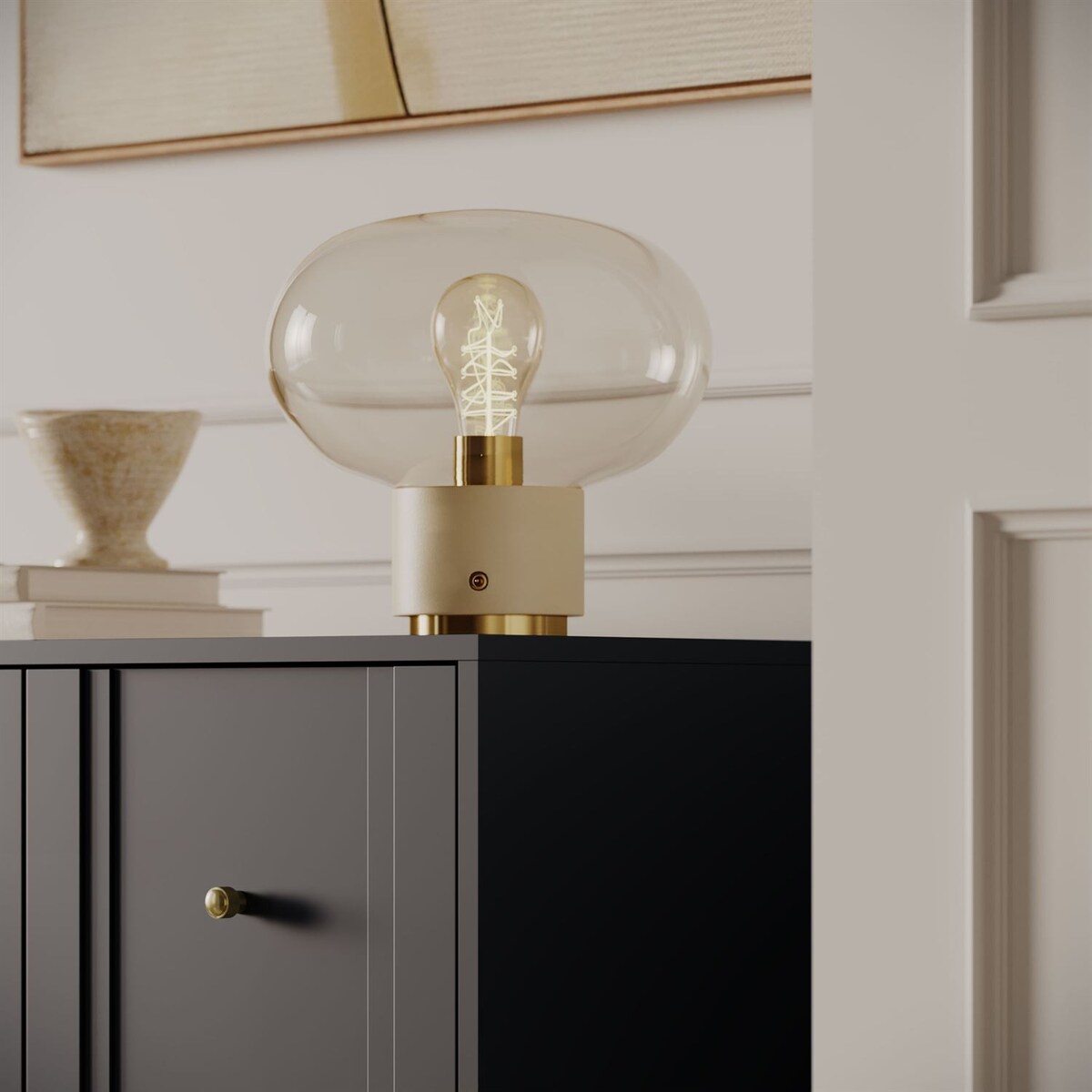 Komoda LIBERTY 2D na drewnianych nóżkach, czarna