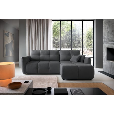 Narożnik z funkcją spania do salonu BOSE, prawostronny, szary