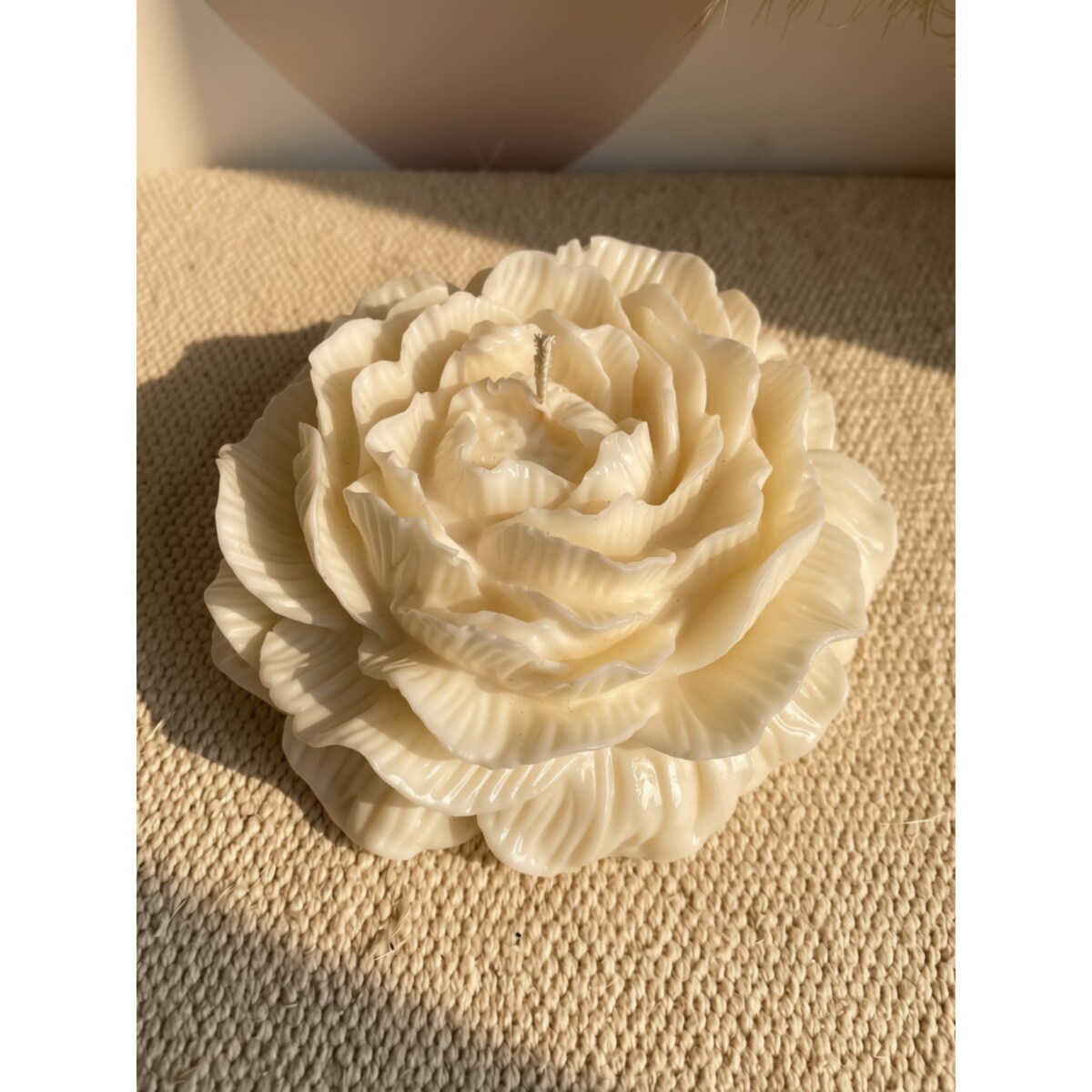 XXL Świeca sojowa ekologiczna dekoracyjna piwonia peonia "Peony Queen" 140x50mm