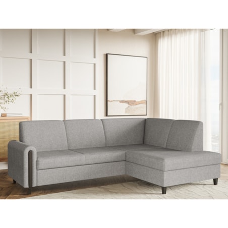 Rozkładany narożnik FLORA w tkannie bubble prawostronny- szary