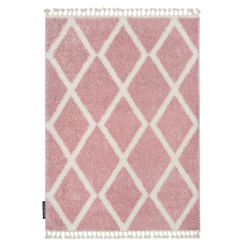 Dywan BERBER TROIK A0010 różowy / biały 140x190 cm