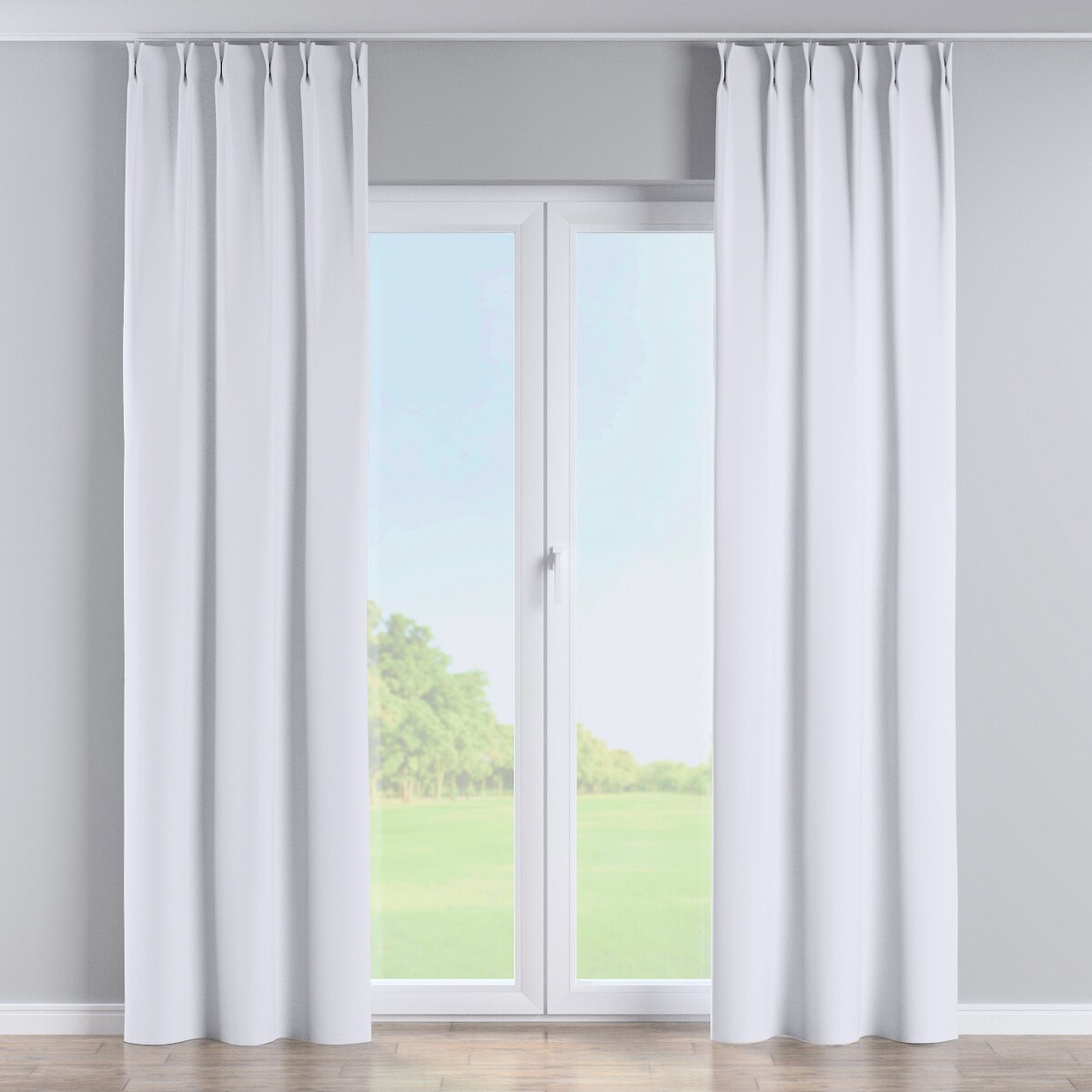 Zasłona na haczykach flex podwójnych 130x260 stalowa biel