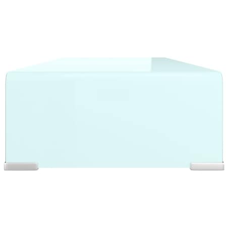 vidaXL Podstawka pod monitor / TV, zielone szkło, 70x30x13 cm