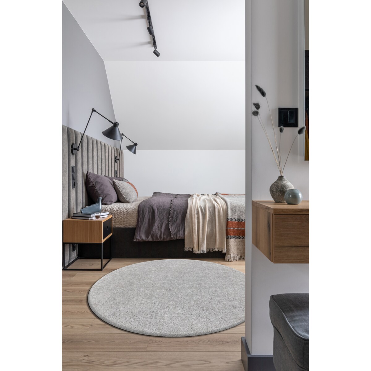 Dywan BUENOS koło 7005 shaggy jednolity, koło 150 cm