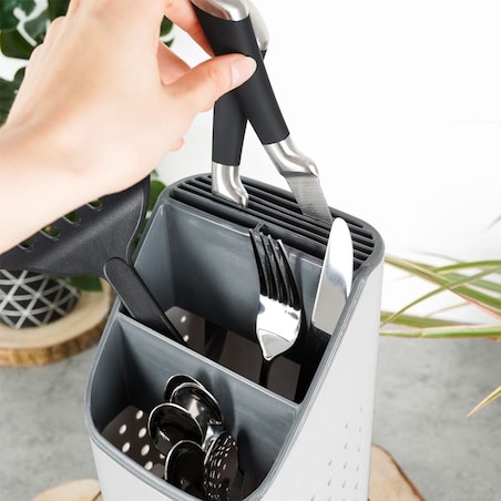 Pojemnik Organizer Ociekacz na sztućce Przybory Kuchenne 14 x 14 x 23 cm