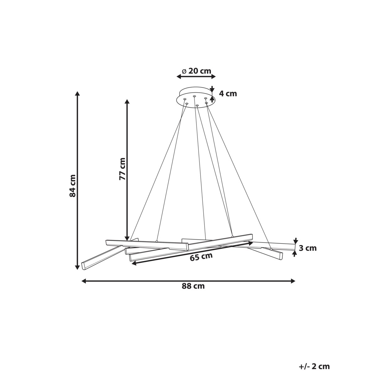 Lampa wisząca LED metalowa czarna KANDRA