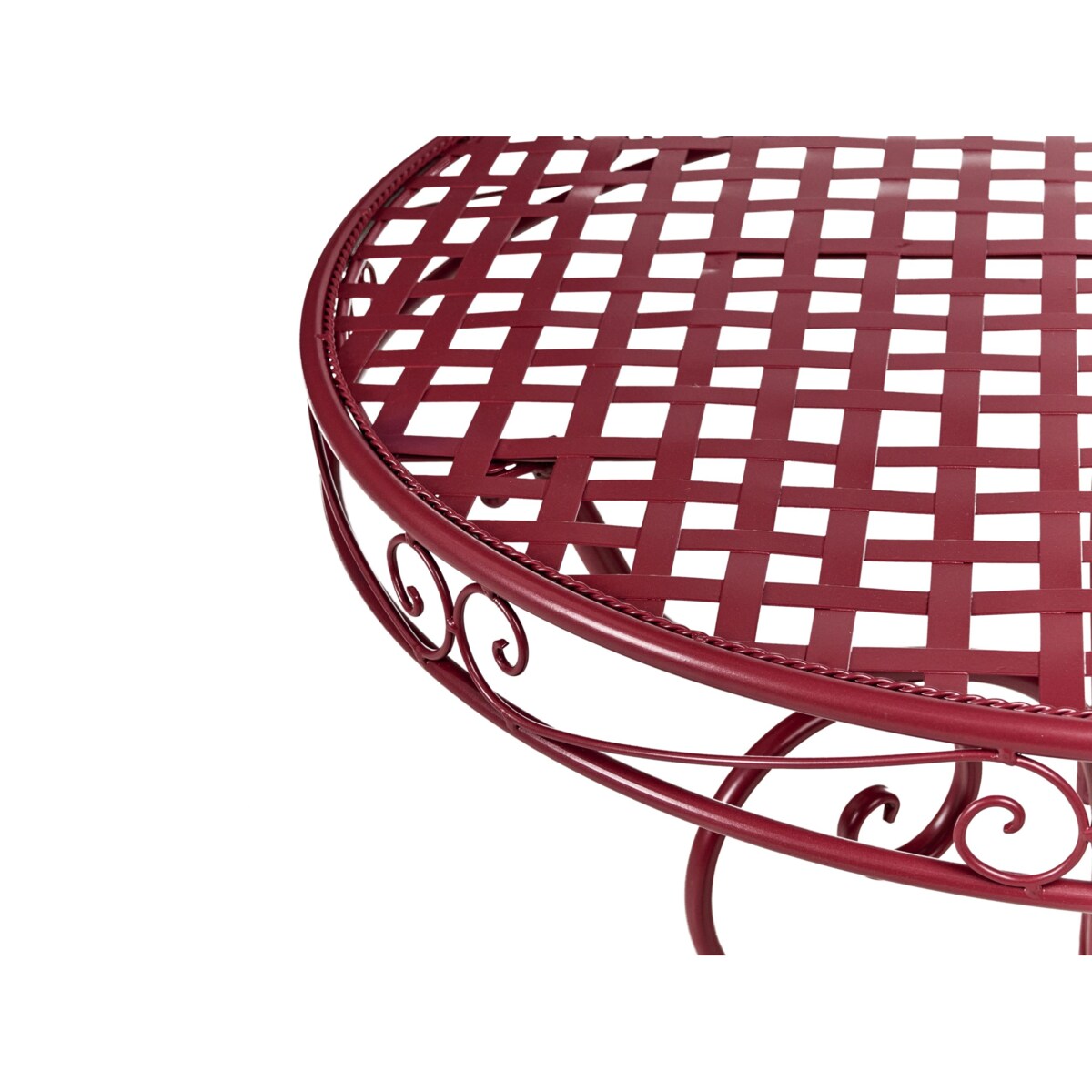 Stolik bistro ALBINIA 70 cm Metal Burgundowy