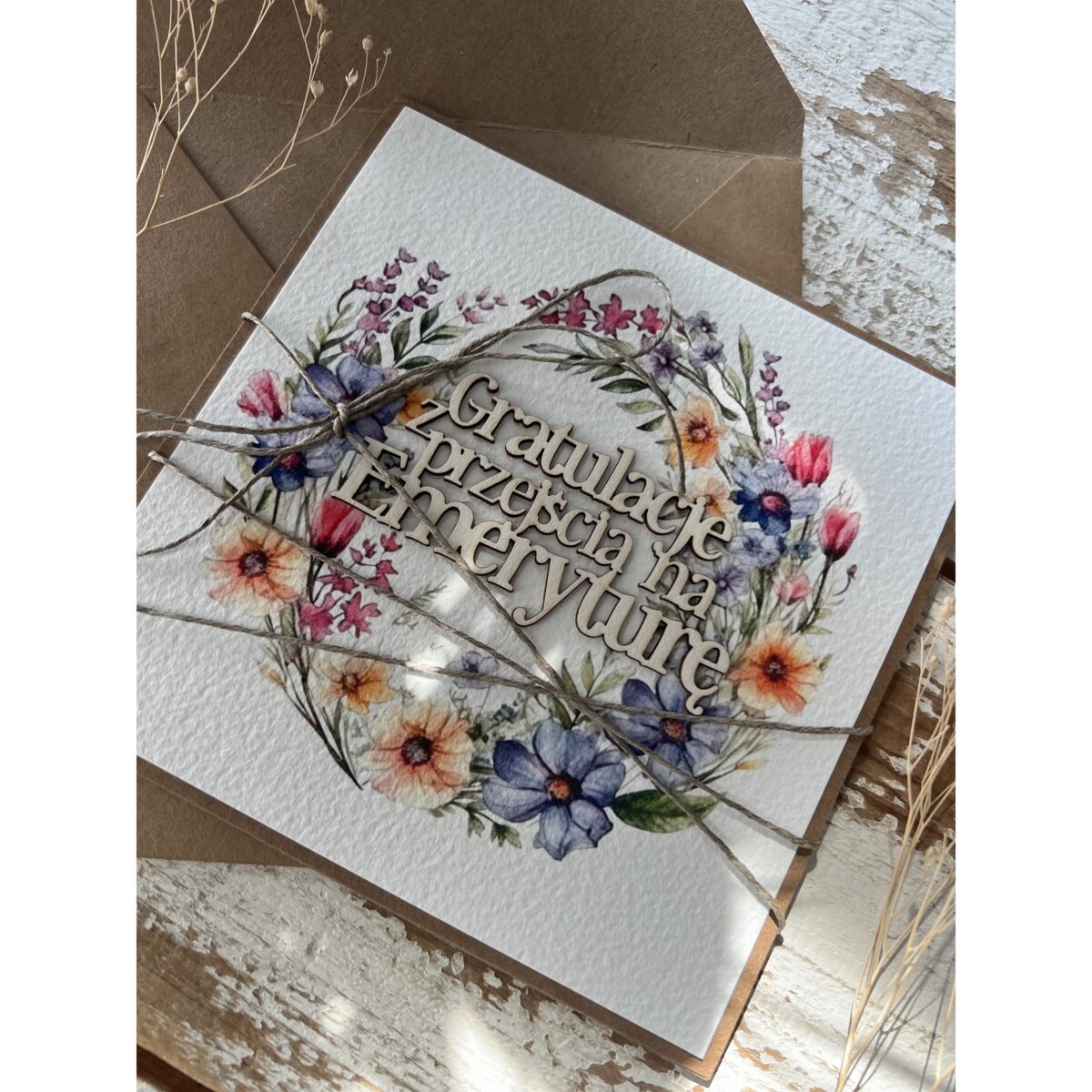 Podziękowanie za współpracę - Kartka ręcznie robiona z okazji przejścia na emeryturę