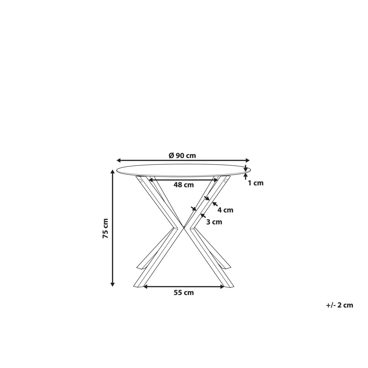 Stół do jadalni ALTURA Przezroczysty 90 cm