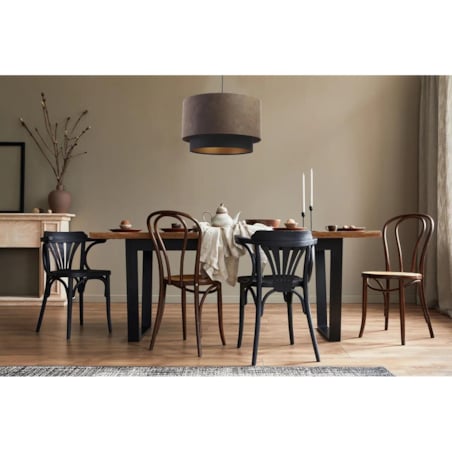 Lampa wisząca DOUBLE ZAMSZ 50 brązowa/czarna