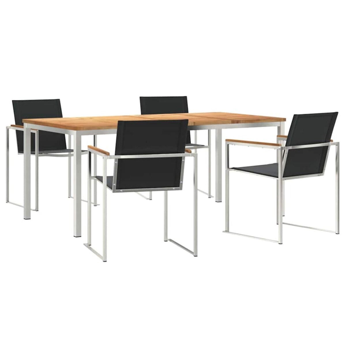 vidaXL Zestawdojedzeniawogrodzie 5 pcs DrewnoTekowe