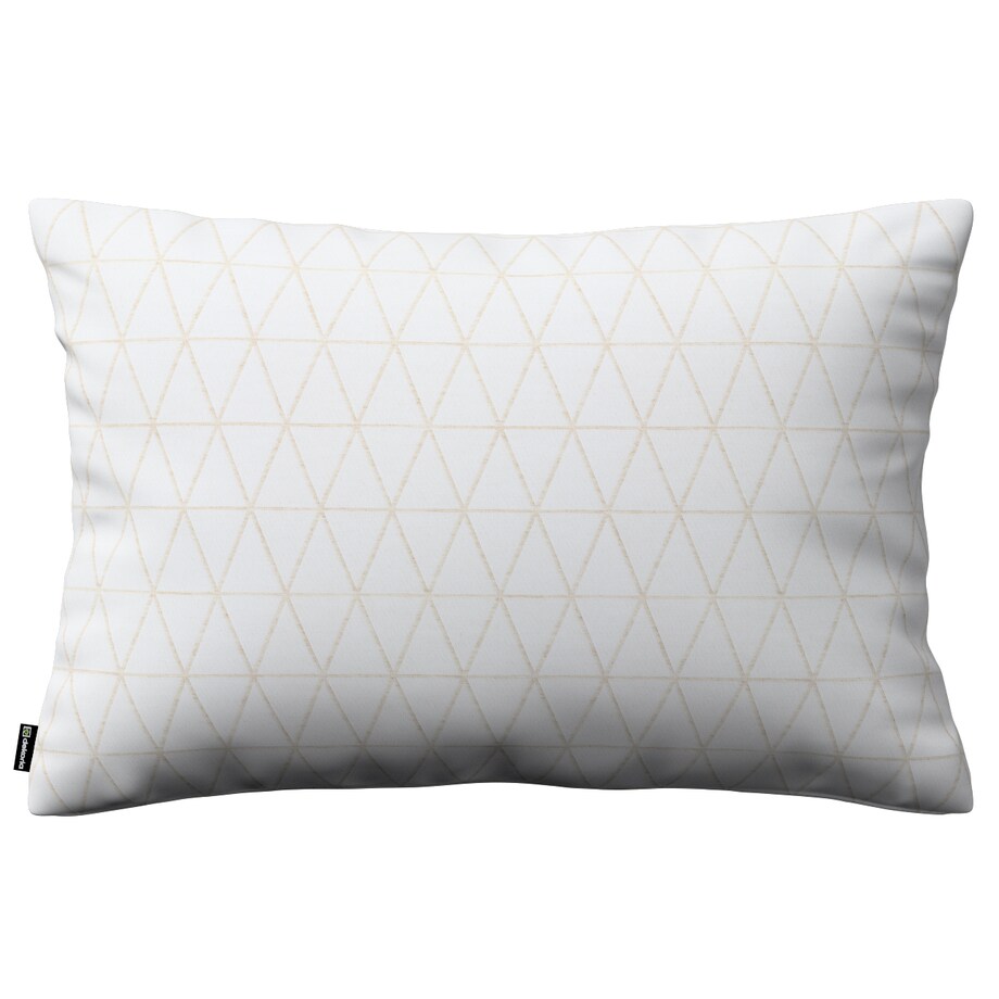 Poszewka Kinga na poduszkę prostokątną 60x40 beżowe trójkąty na kremowo-białym tle
