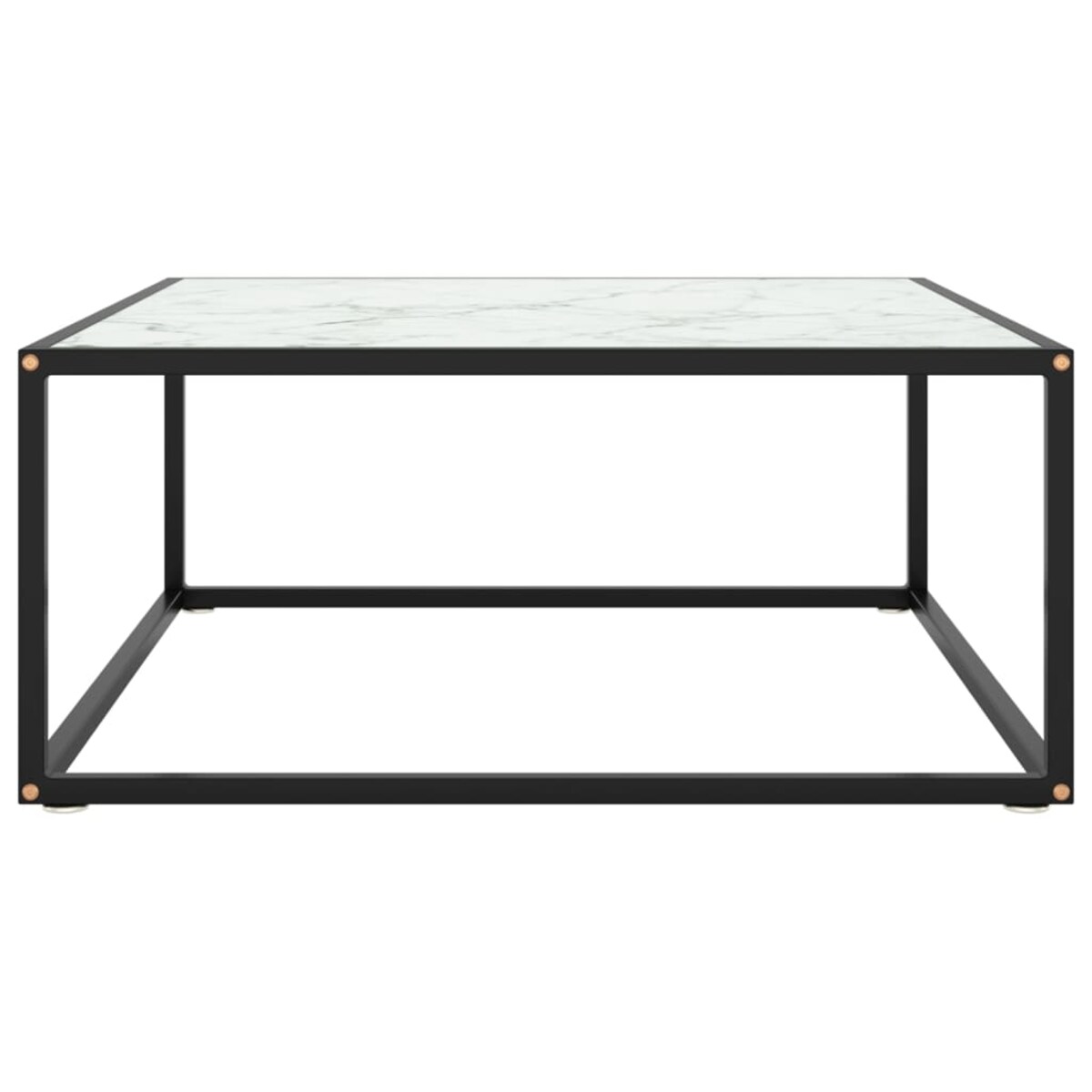 vidaXL Stolik kawowy, szkło w kolorze biały marmur, 80x80x35 cm