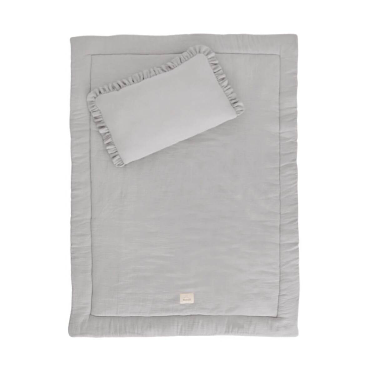 Pościel muślinowa z wypełnieniem falbanka Grey - M