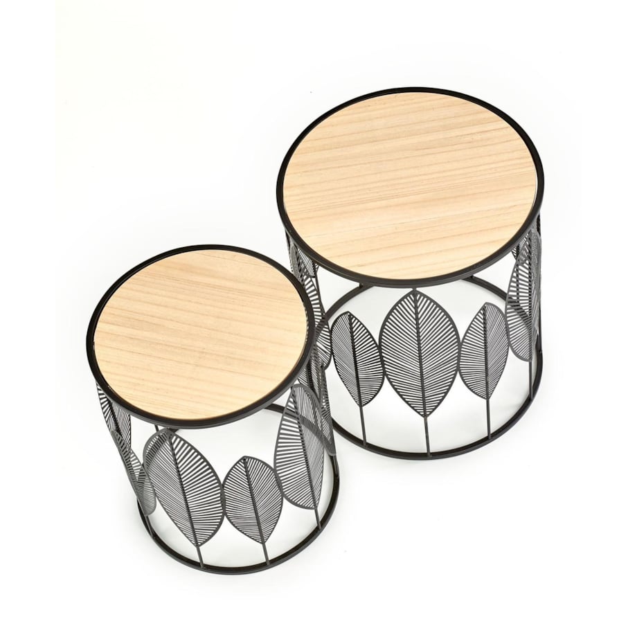 ZESTAW 2 STOLIKÓW Lifts CZARNY metalowy stelaż BLAT Z MDF