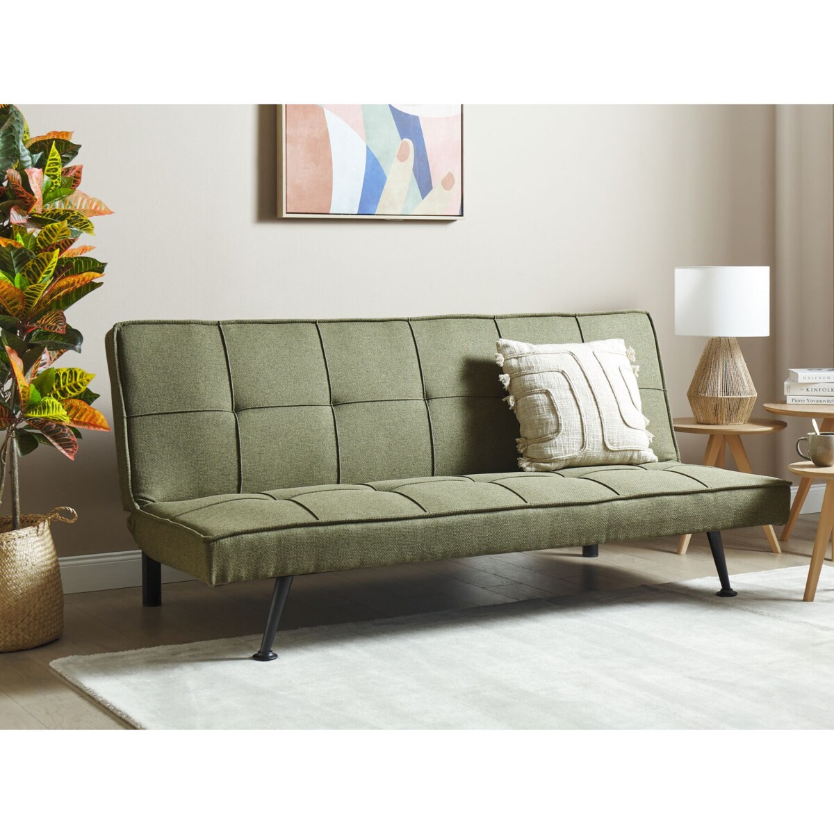 Sofa rozkładana oliwkowa HASLE
