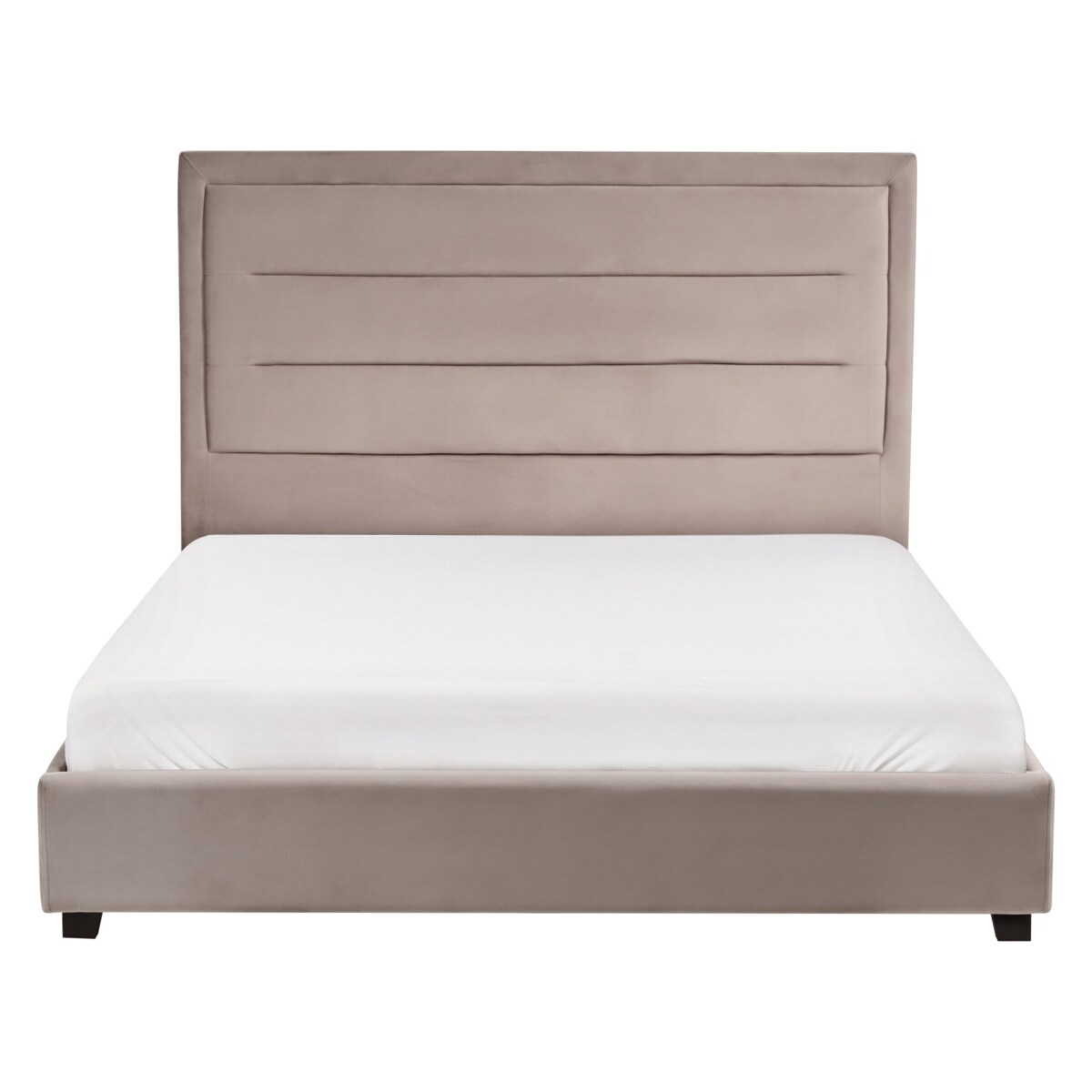 Łóżko Welur ROUEN 140 x 200 cm Beżowoszary