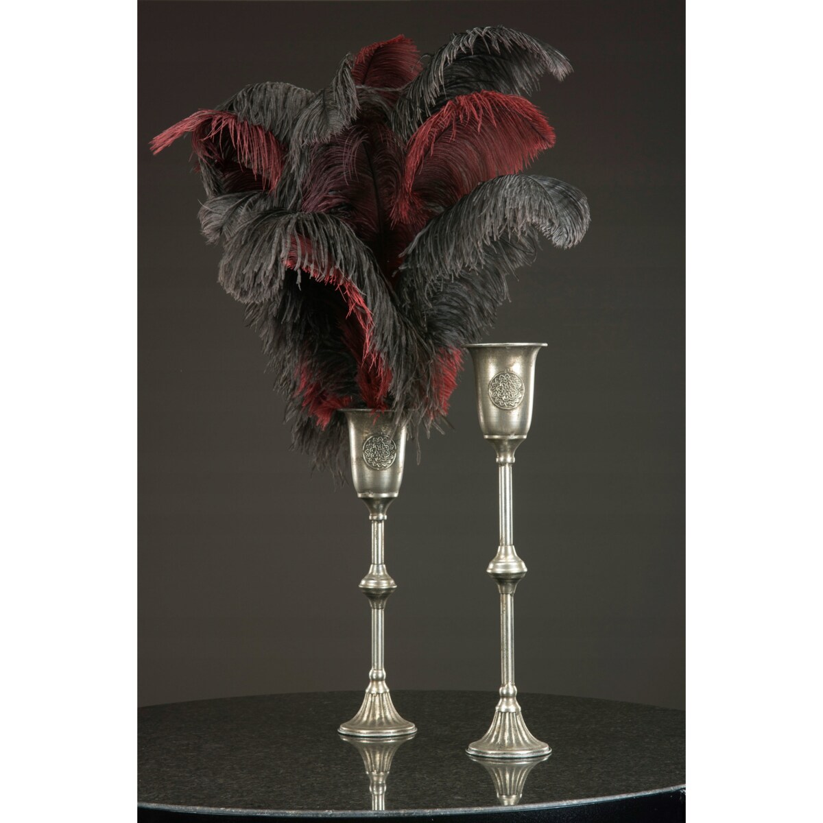 PIÓRO STRUSIE dekoracyjne CIEMNOCZERWONE 45cm