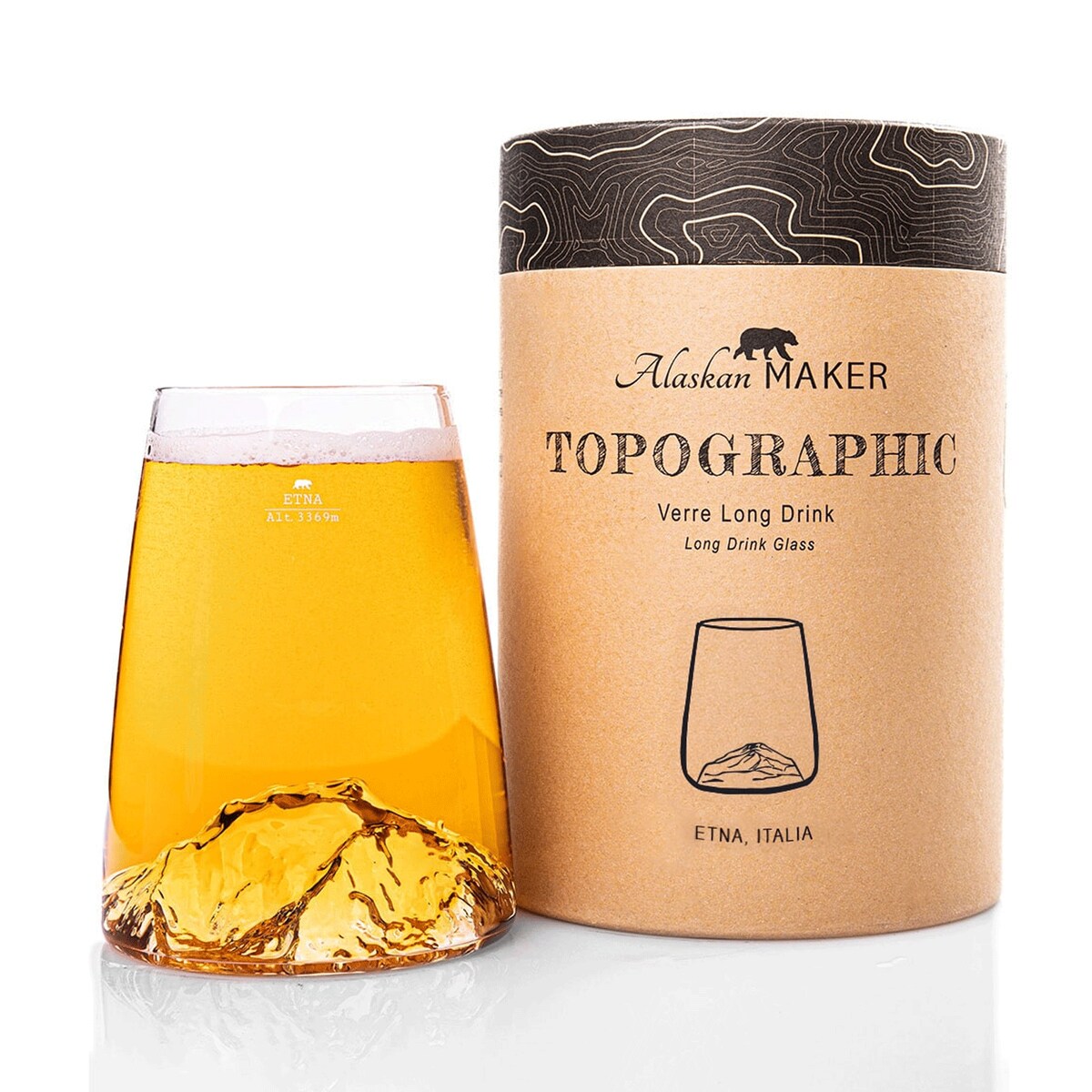 Szklanka Long Drink - Topographic - Etna