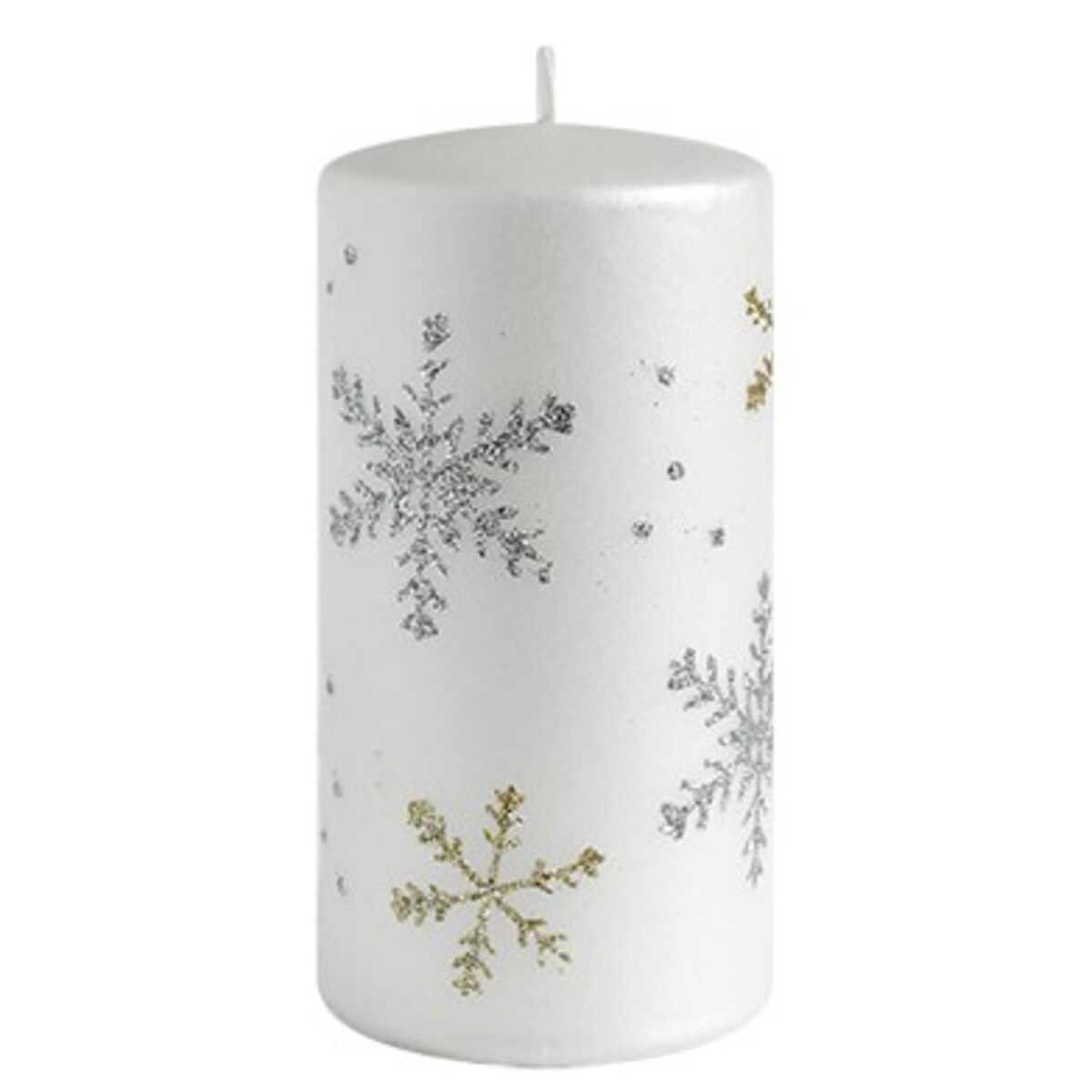 Świeca FROST walec mały 7xh10cm parafinowa biała