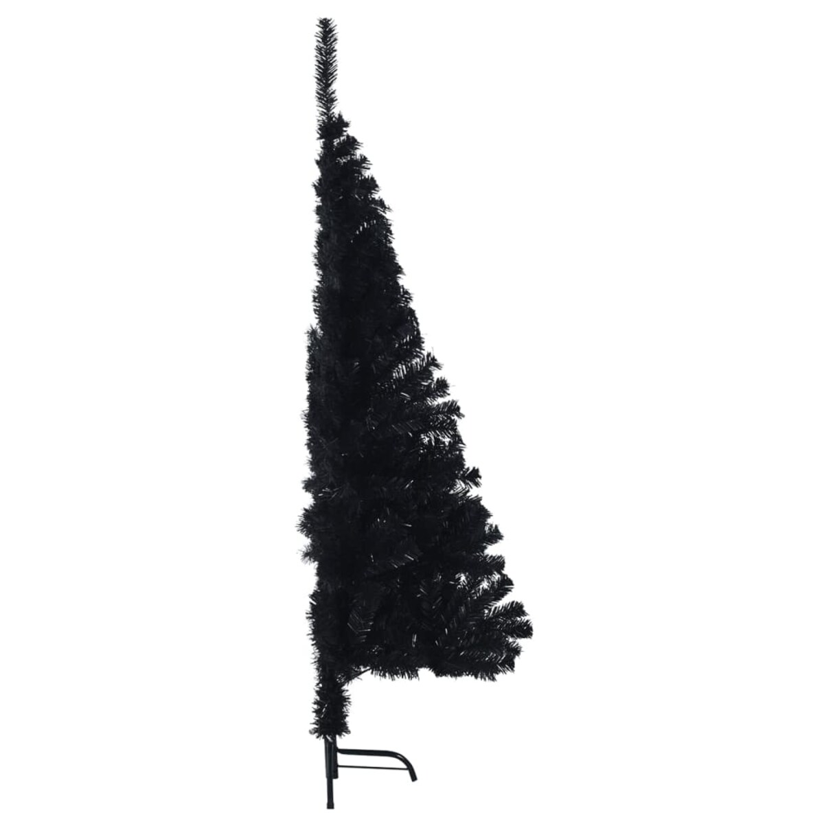 vidaXL Sztuczna choinka połówka ze stojakiem, czarna, 120 cm, PVC