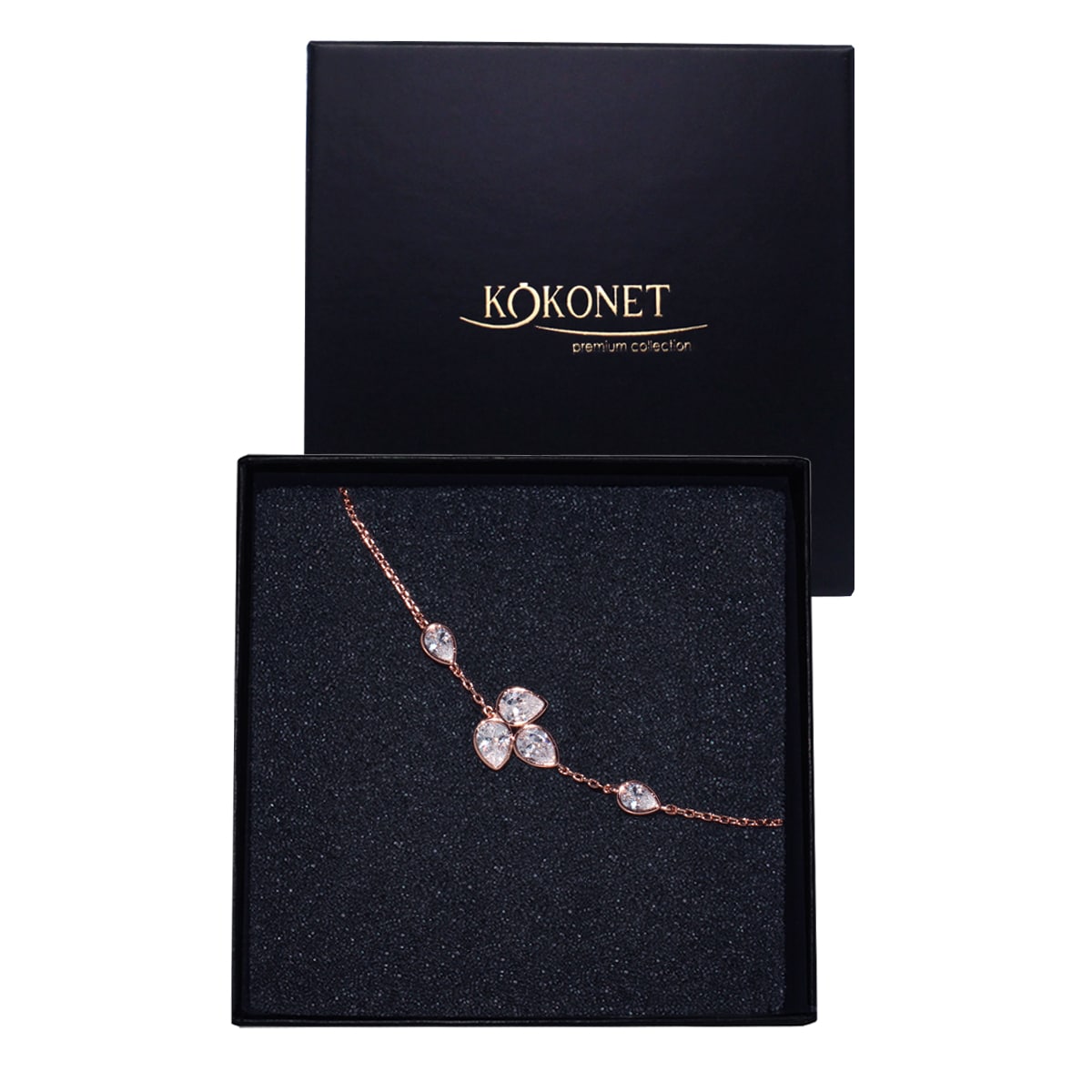 Bransoletka LISTKI klasyk nowoczesna regulowana z pudełkiem EFEKTOWNA