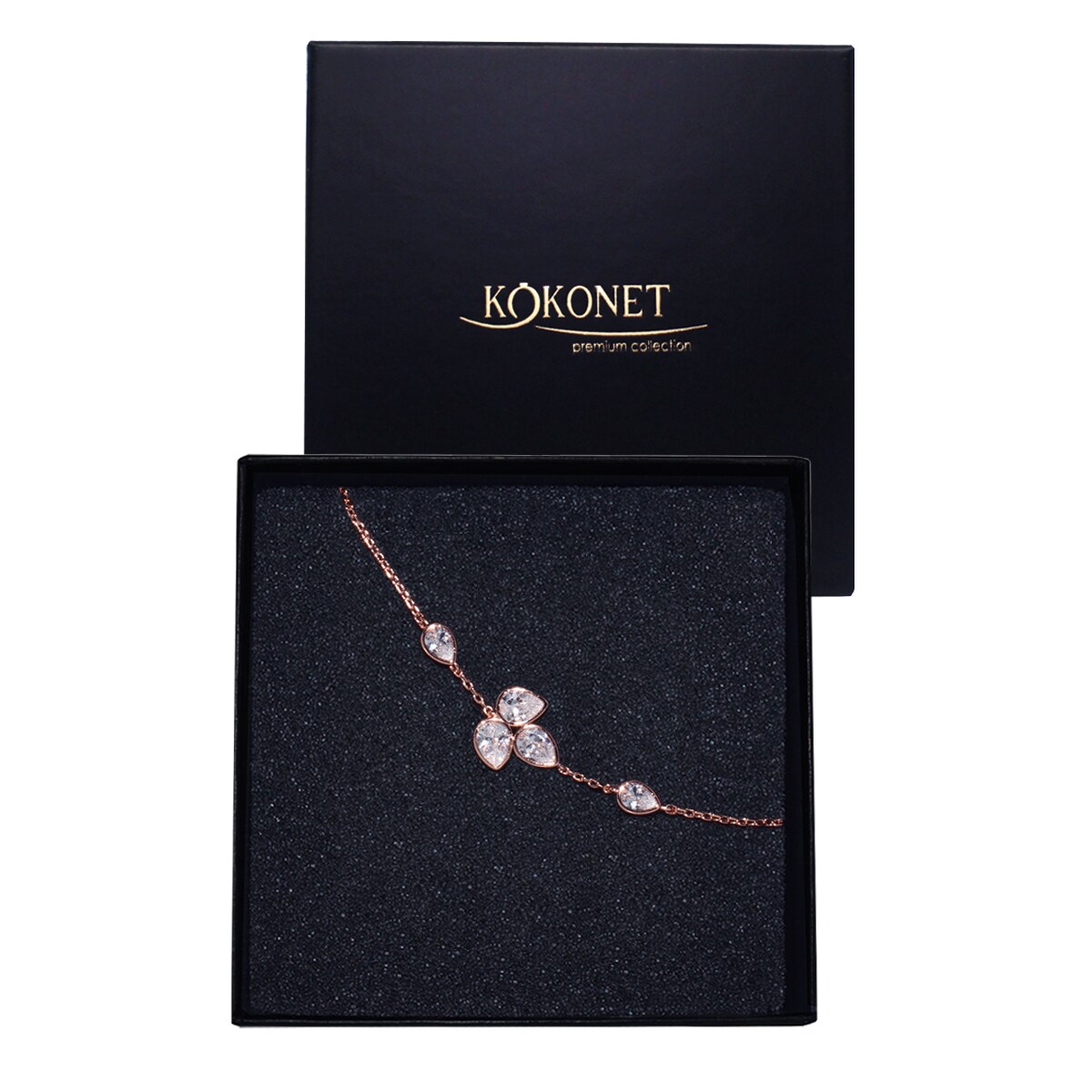 Bransoletka LISTKI klasyk nowoczesna regulowana z pudełkiem EFEKTOWNA