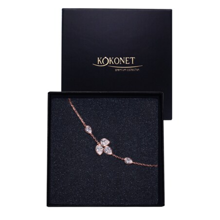 Bransoletka LISTKI klasyk nowoczesna regulowana z pudełkiem EFEKTOWNA