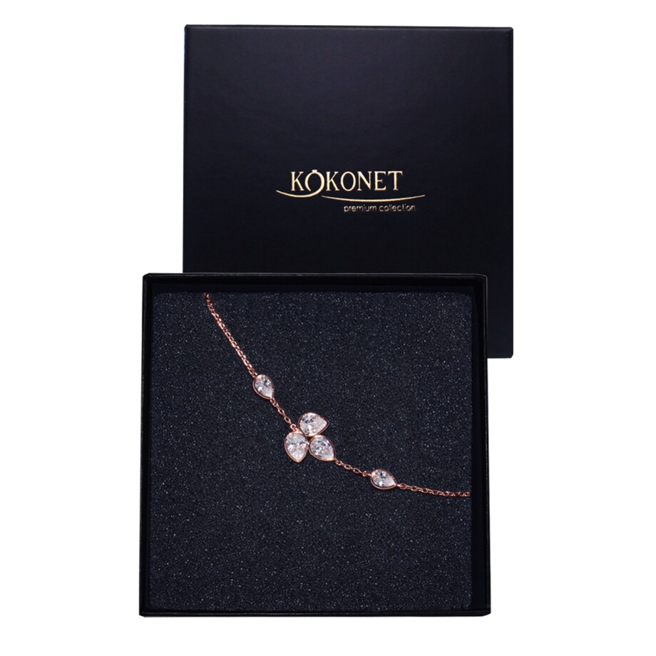 Bransoletka LISTKI klasyk nowoczesna regulowana z pudełkiem EFEKTOWNA